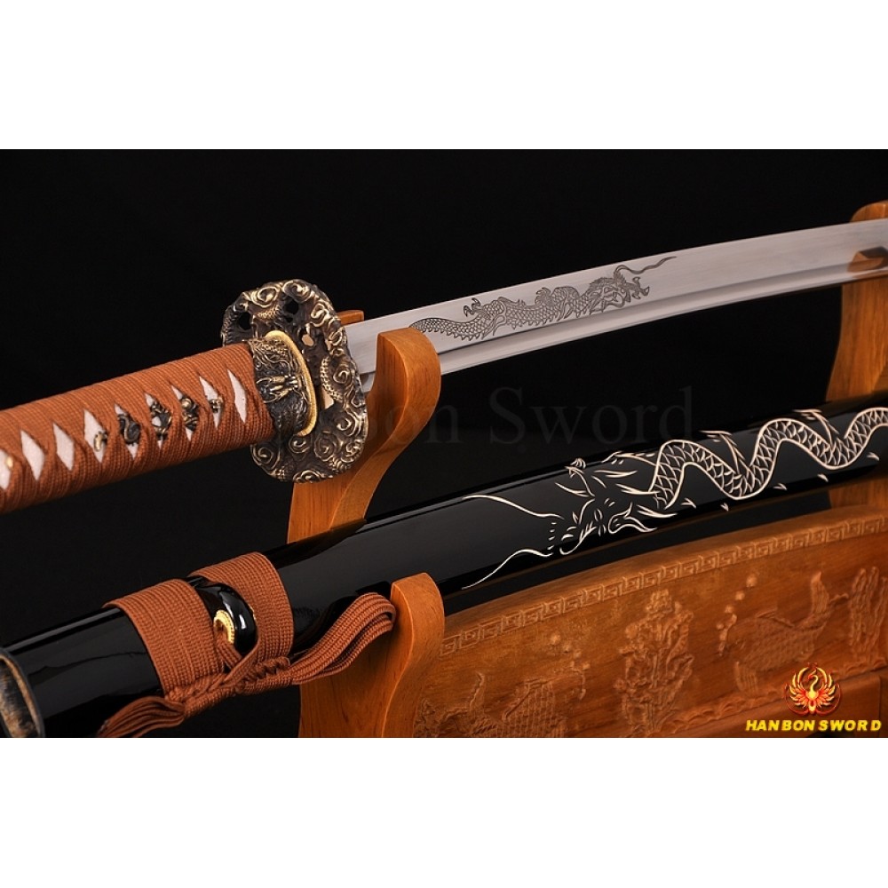 Hand Forged Dragon Katana Japanese Samurai Sword Unique Dragon Theme