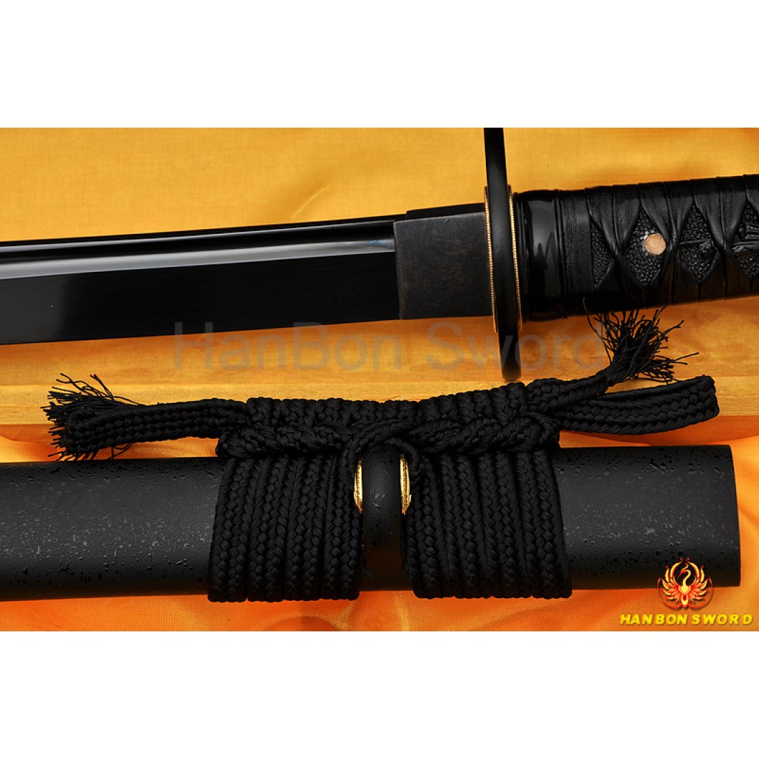 Hand Forged Black Ninjato Japanese Sword Black Full Tang Blade