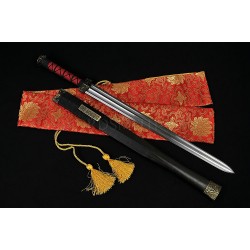 HIGH QUALITY CHINESE SWORD HAN JIAN FOLDED STEEL BLADE NICE MOUNTINGS