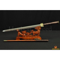 Traditional Hand Forged Chinese Sword HAN JIAN 8192 layers Folded Steel Full Tang Blade Brass Fittings