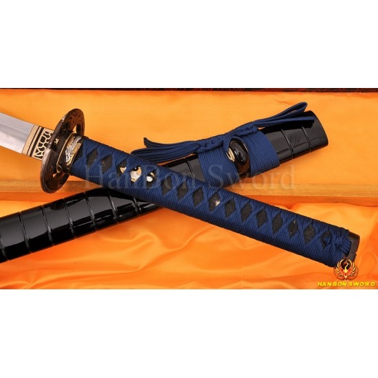 24 Wakizashi size Japanese Style Samurai Sword Short Katana Decoration Blue
