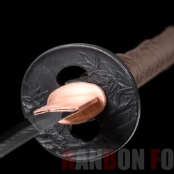 HAND MADE KATANA JAPANESE SAMURAI SWORD T10 STEEL CLAY TEMPERED HAZUYA POLISH