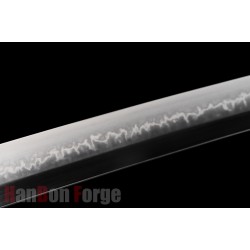 Japanese KATANA Sword T10 Steel Clay Tempered Choji Hamon Hazuya Polished Hawk Koshirae