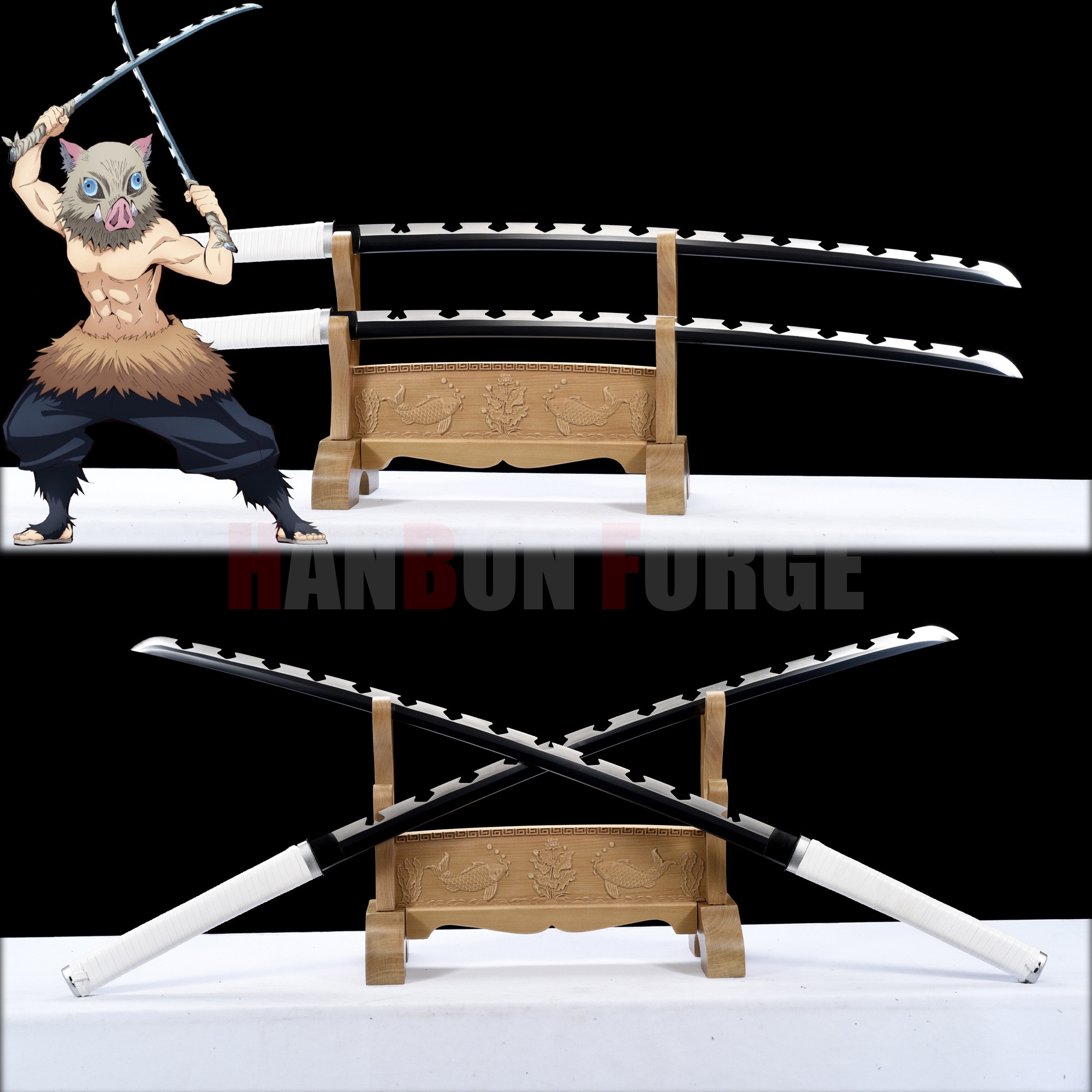 Handmade Dao Sword Wolf Tsuba Hand Forged T10 Steel Katana Sword Real Sharp  Battle Ready Samurai Sword 
