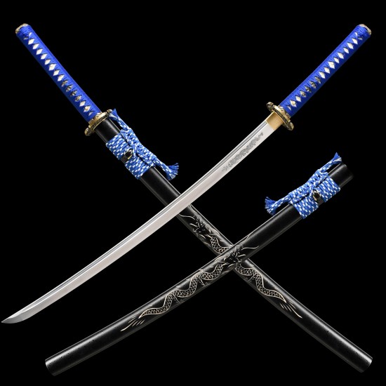 HanBon Forged Japanese Samurai Sword Real Dragon Katana T10 Steel Full Tang  Battle Ready Blade Very Sharp