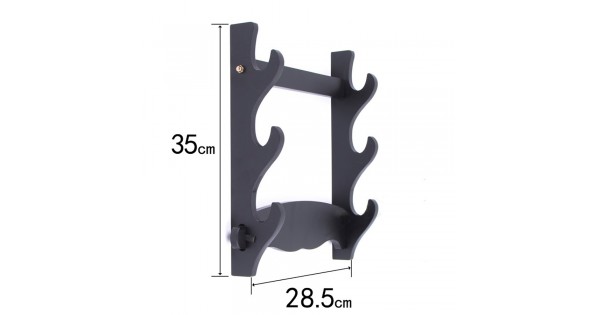 Samurai sword wall stand display japanese swords black fibreboard rack ...